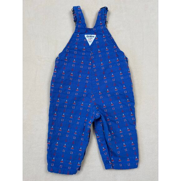 VINTAGE Oshkosh B'Gosh nautical overalls 18M EUC Made in USA 100% cotton - Picture 2 of 8